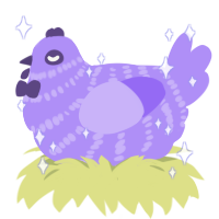 A lilac chicken with a bar pattern