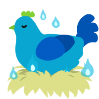 A cerulean and ultramarine chicken