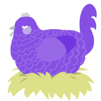 (unnamed), a blurple chicken with a lace pattern