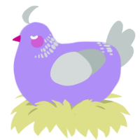 A lilac and silver chicken with a neck-band pattern