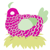 Juu-goryu, a fuchsia and gluppy chicken with a lace pattern