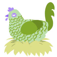 olive cream, a gluppy and chartreuse chicken with a lace pattern