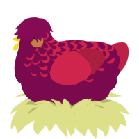 A wine and crimson chicken with a half-lace pattern