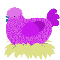 A orchid and amethyst chicken with a double-lace pattern