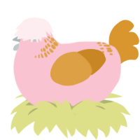 A rose and orange chicken with a neck-band pattern