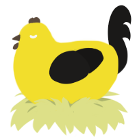 A yellow and sable chicken