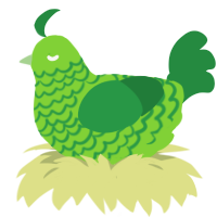 A grass and viridian chicken with a lace pattern