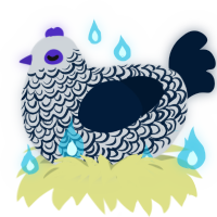 A mist and tumblr chicken with a double-lace pattern