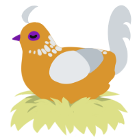 Fabulous Pinto Bean, a orange and mist chicken with a neck-speckle pattern