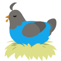 A sky and grey chicken with a head pattern
