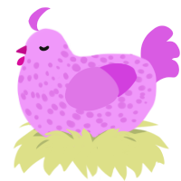 A lavender and orchid chicken with a speckle pattern