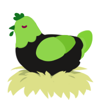 A sable and grass chicken with a head pattern