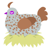 A silver and brown chicken with a speckle pattern