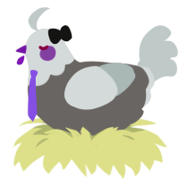 A grey and silver chicken with a head pattern