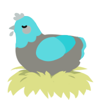 A ash and aqua chicken with a head pattern