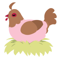 Strabby Wafer, a rose and brown chicken with a head pattern