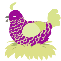 A plum and lemon chicken with a lace pattern
