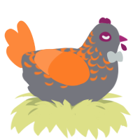 A ash and sapphire chicken with a half-lace pattern