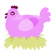 A lavender chicken with a neck-speckle pattern
