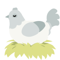 A white and silver chicken with a head pattern