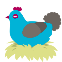 A sea and grey chicken