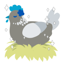A ash and mist chicken with a neck-speckle pattern