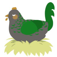 A grey and leaf chicken with a half-lace pattern