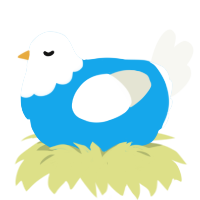 A sky and white chicken with a head pattern