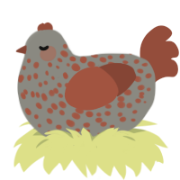 A ash and russet chicken with a speckle pattern