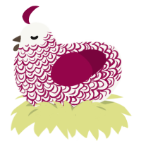 Cabernet, a white and maroon chicken with a double-lace pattern
