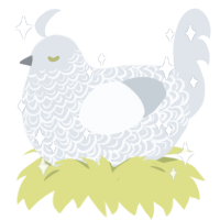 A silver chicken with a double-lace pattern