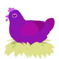 Ourple, a violet and plum chicken with a double-lace pattern