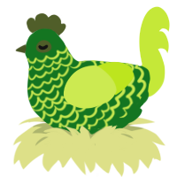 Liminal, a leaf and lime chicken with a lace pattern