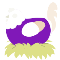 (unnamed), a violet and cream chicken with a head pattern