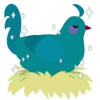 Anchicken, a teal and sea chicken