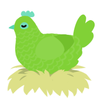A grass chicken with a lace pattern