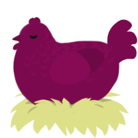 A wine chicken with a half-lace pattern