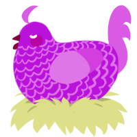 (unnamed), a amethyst and orchid chicken with a lace pattern
