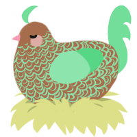 A brown and spring chicken with a double-lace pattern