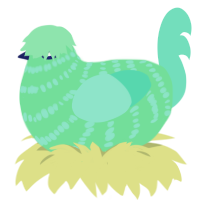 A spring and mint chicken with a bar pattern