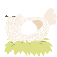 Powder, a cream chicken with a double-lace pattern