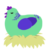 A spring and indigo chicken with a neck-band pattern