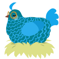 A sea and sky chicken with a lace pattern