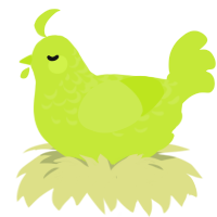 A lime chicken with a half-lace pattern