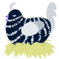 A tumblr and mist chicken with a bar pattern