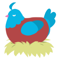 A red and cerulean chicken with a head pattern
