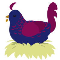 True Blue, a navy and wine chicken with a half-lace pattern