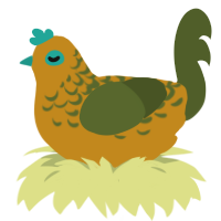 moldy orange, a ochre and olive chicken with a half-lace pattern