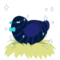 A tumblr and navy chicken with a bar pattern