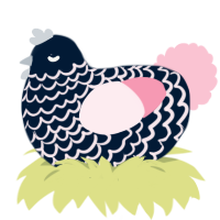 A tumblr and rose chicken with a lace pattern